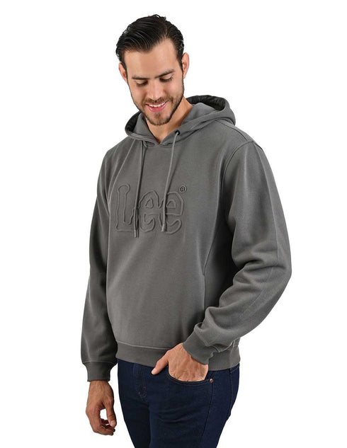 Sudadera con capucha LEE en color gris para caballero